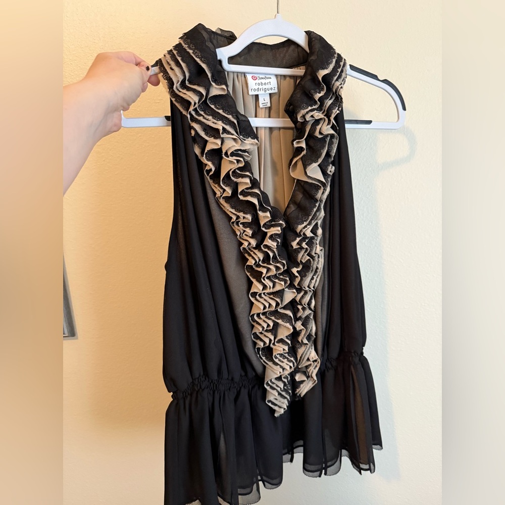 Vintage Narcisso Rodriguez/Target/Neiman Marcus collab sleeveless peplum blouse